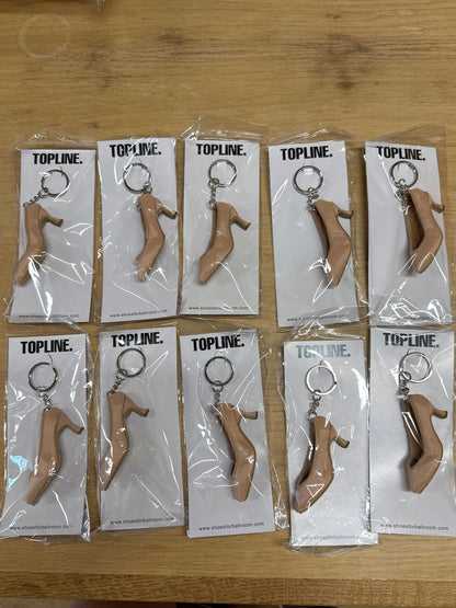 10 x pack of women’s Nude ballroom dance shoe keyrings key chains