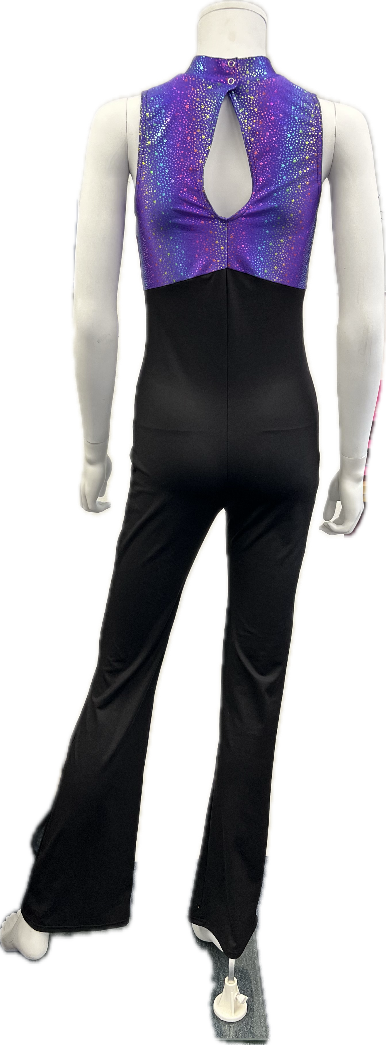 K2314 CUSTOM-MADE All Colours Women's Girls Fabric Mix Sleeveless High Neck Dance Jumpsuit