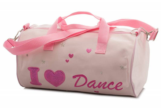 Pink Satin School Ballet I Love Dance Barrel Shoulder Bag KB63
