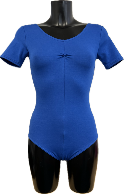KDC040 Women's Made to Order All Colours Cotton Short Sleeve Ruched Front Ballet Dance Leotard