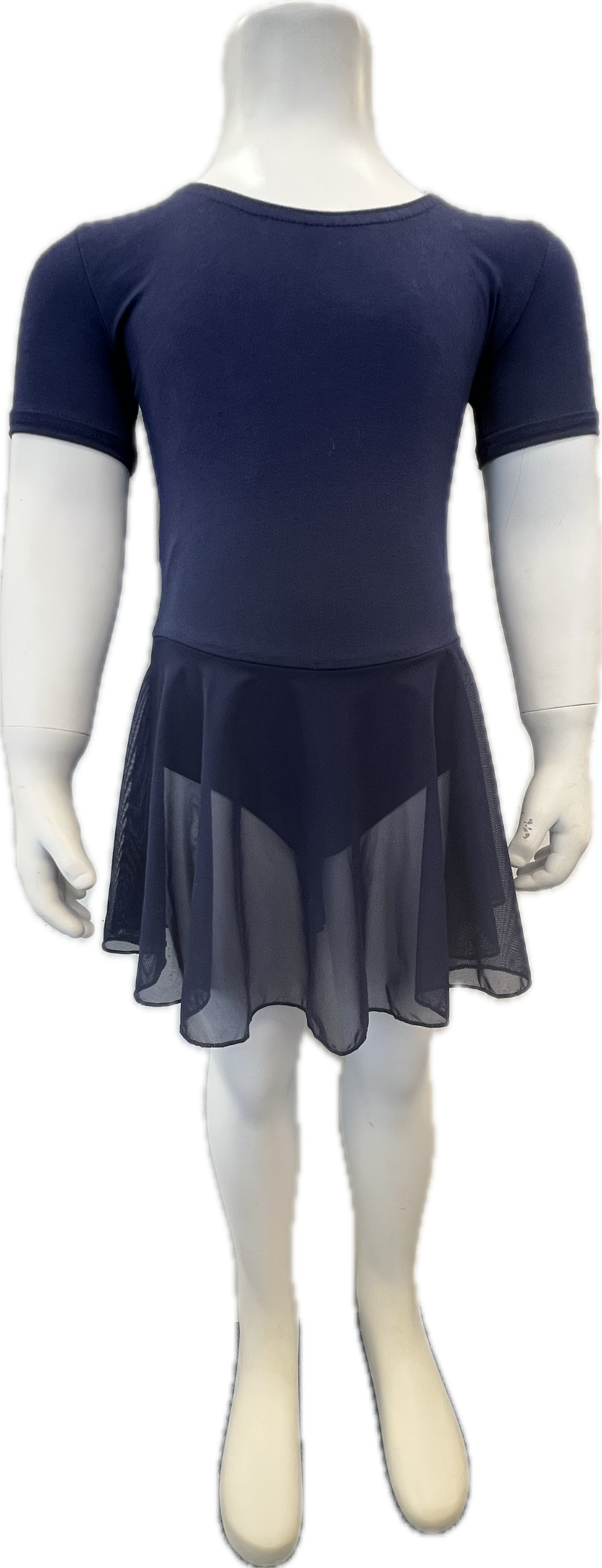 KDC034 Girls Cotton Body Short Sleeve Dress With Net Skirt