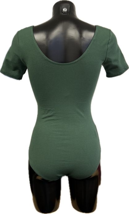 KDC040 Women's Made to Order All Colours Cotton Short Sleeve Ruched Front Ballet Dance Leotard