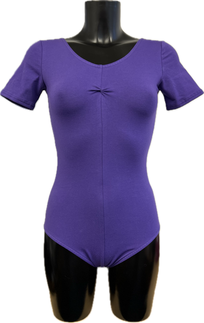 KDC040 Women's Made to Order All Colours Cotton Short Sleeve Ruched Front Ballet Dance Leotard