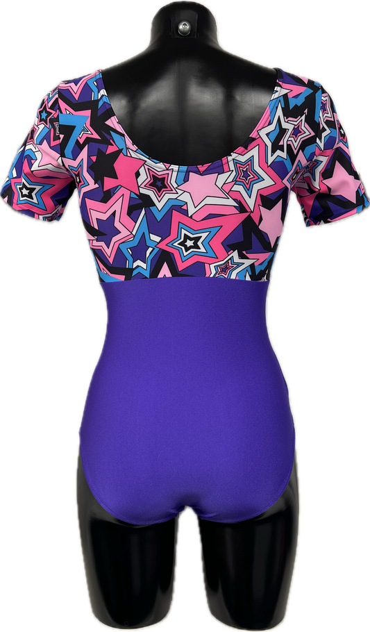 K2107 (KDC008) CUSTOM-MADE All Colours Women's Girls Lycra Short Sleeve Ruche Front Dance Leotard
