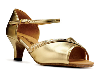 Alison Gold PU Ballroom Dance Latin Shoes 2 Inch Heel location 10B