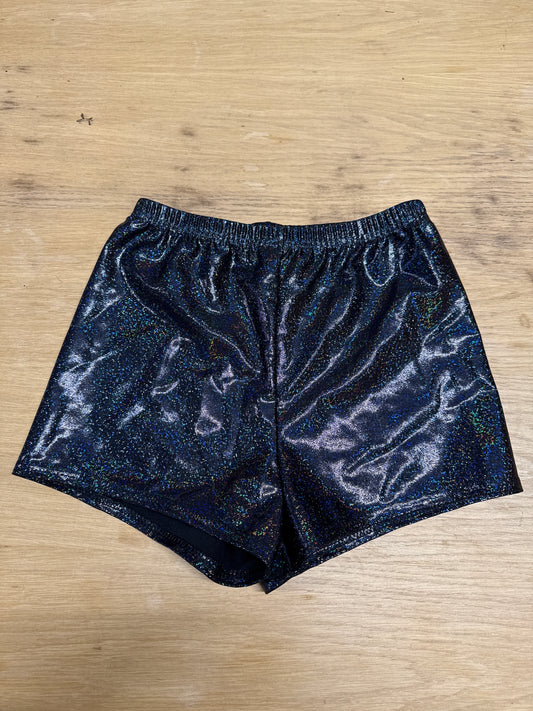 Black hologram Dance gymnastics hot pants shorts  Womens UK 8 Katz 3 Ref 20