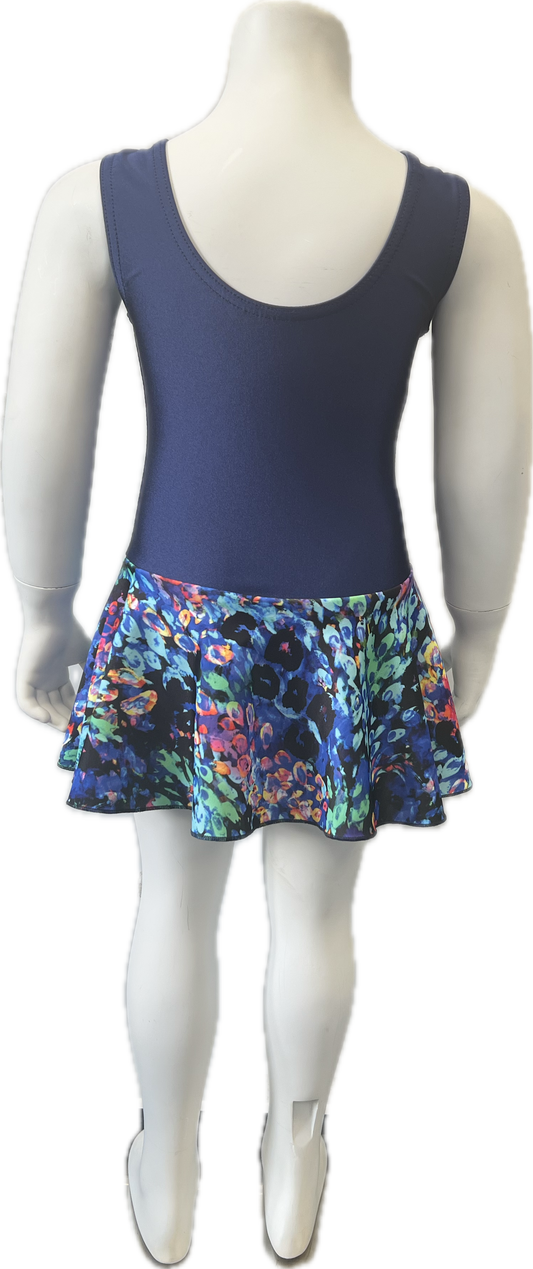 KDR005 CUSTOM-MADE All Colours Women's Girls Lycra Sleeveless Dance Leotard with Skirt