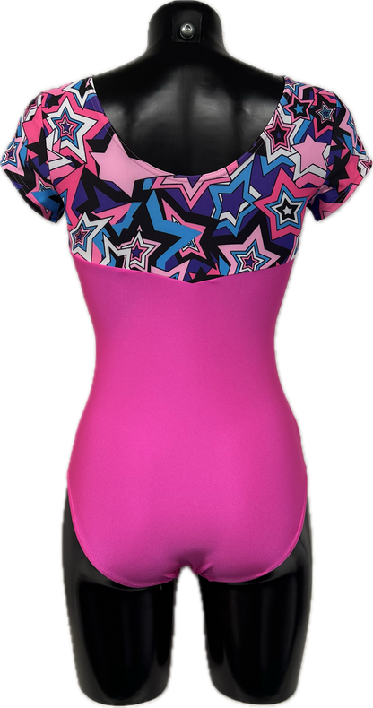 K2304 CUSTOM-MADE All Colours Fabric Mix Women's Girls Capped Sleeve Dance Leotard