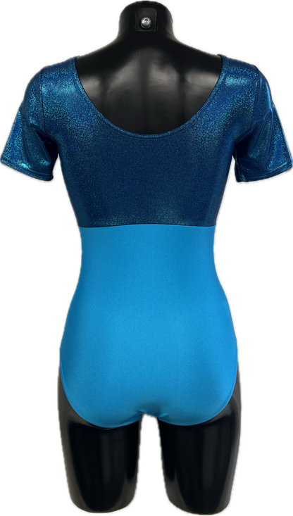 K2107 (KDC008) CUSTOM-MADE All Colours Women's Girls Lycra Short Sleeve Ruche Front Dance Leotard
