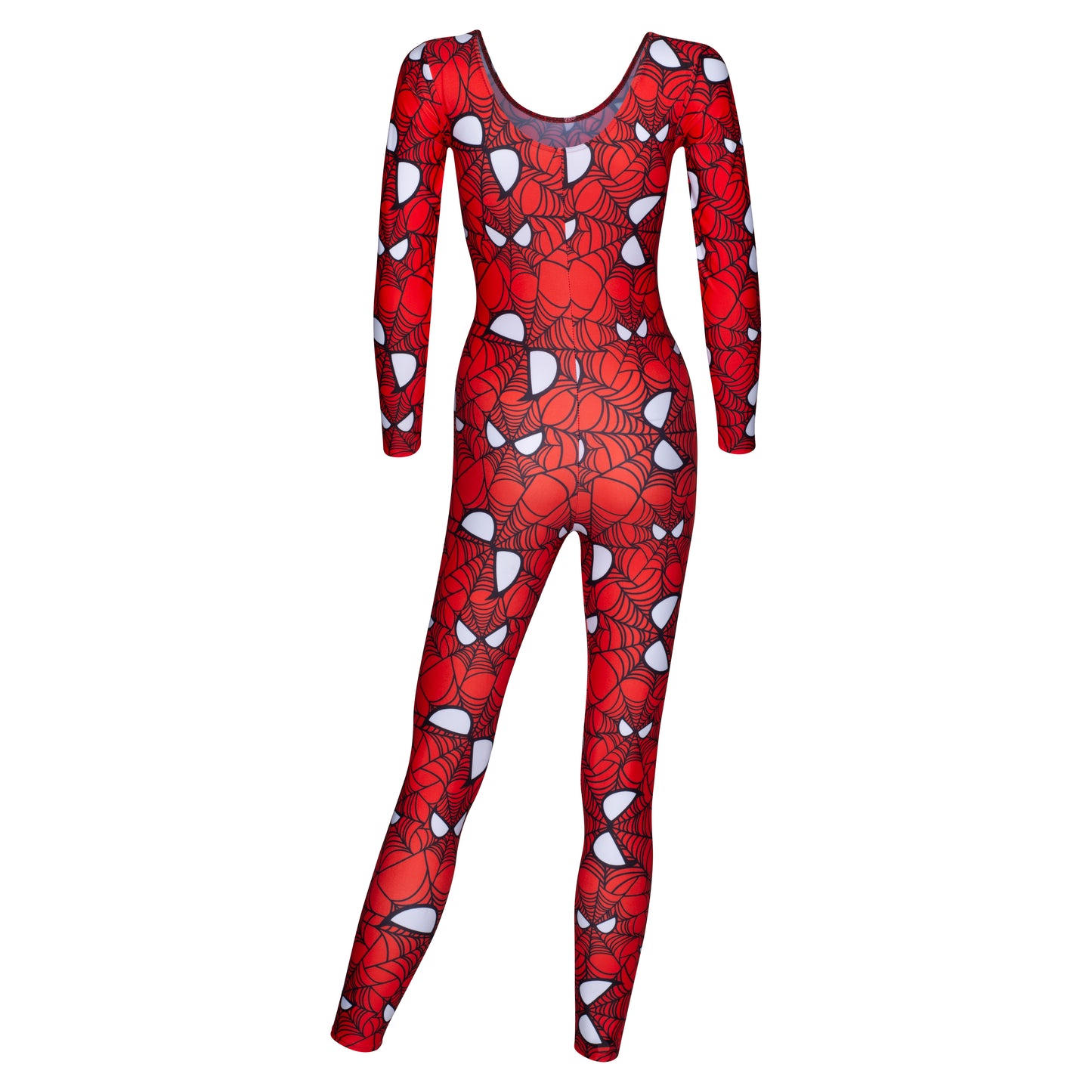 KDC017 All Sizes Halloween Red Spider Face Man Print Long Sleeve Catsuit Outfit K-08
