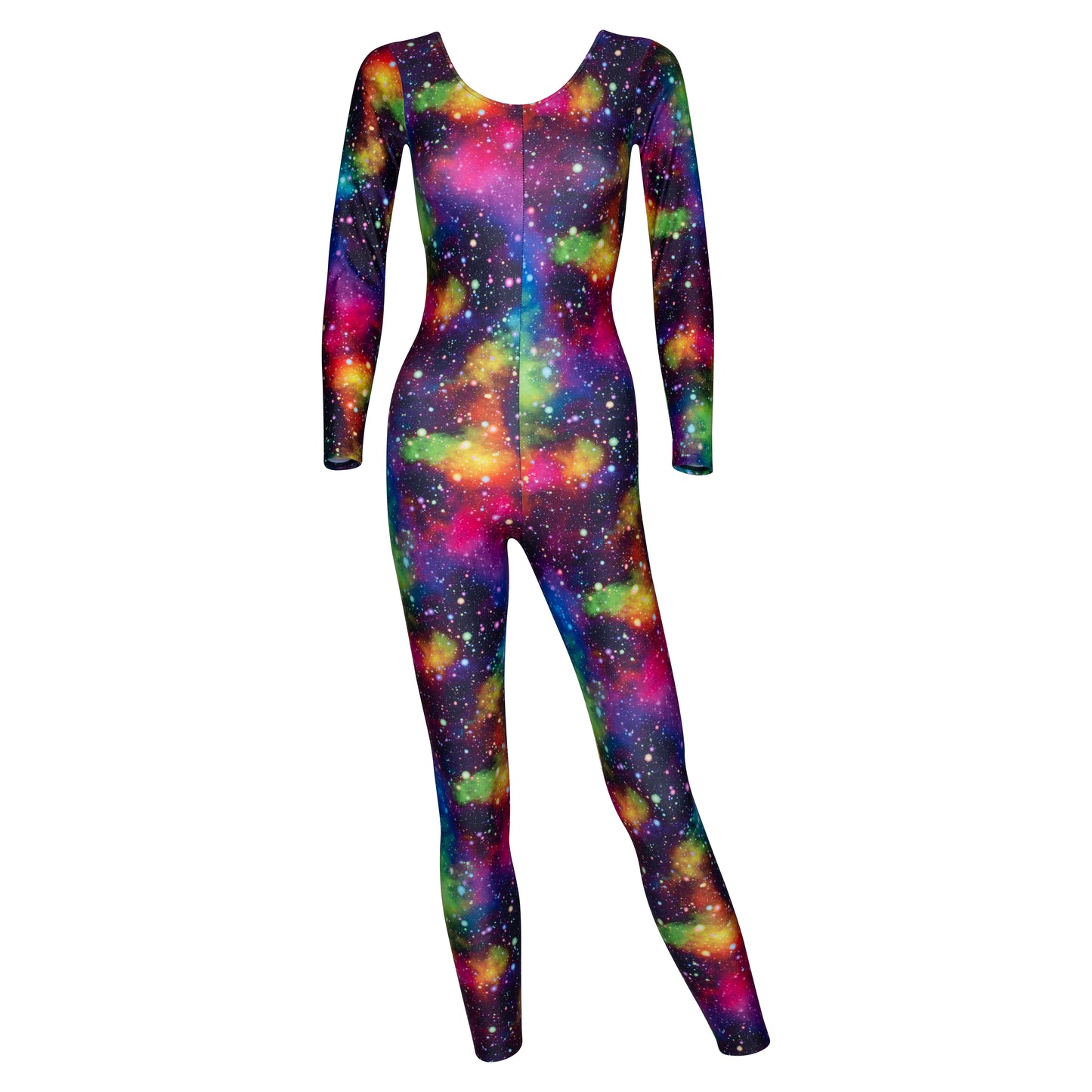 KDC017 Women's Girl's Variety Of Festival Multi Coloured Print Long Sleeve Catsuit