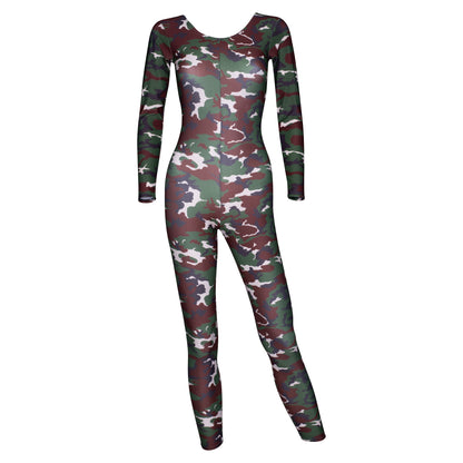 KDC017 Women's Girl's Variety Of Festival Multi Coloured Print Long Sleeve Catsuit