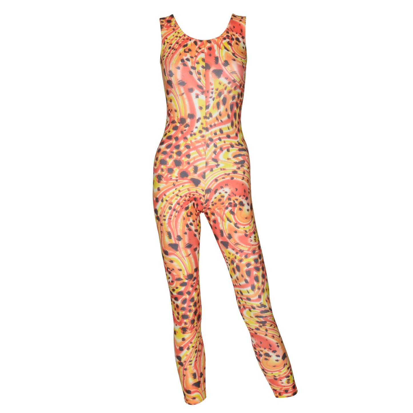 KDC011 All Colours ANIMAL PRINT Women's Girls Lycra Sleeveless Stirrup Catsuit Unitard