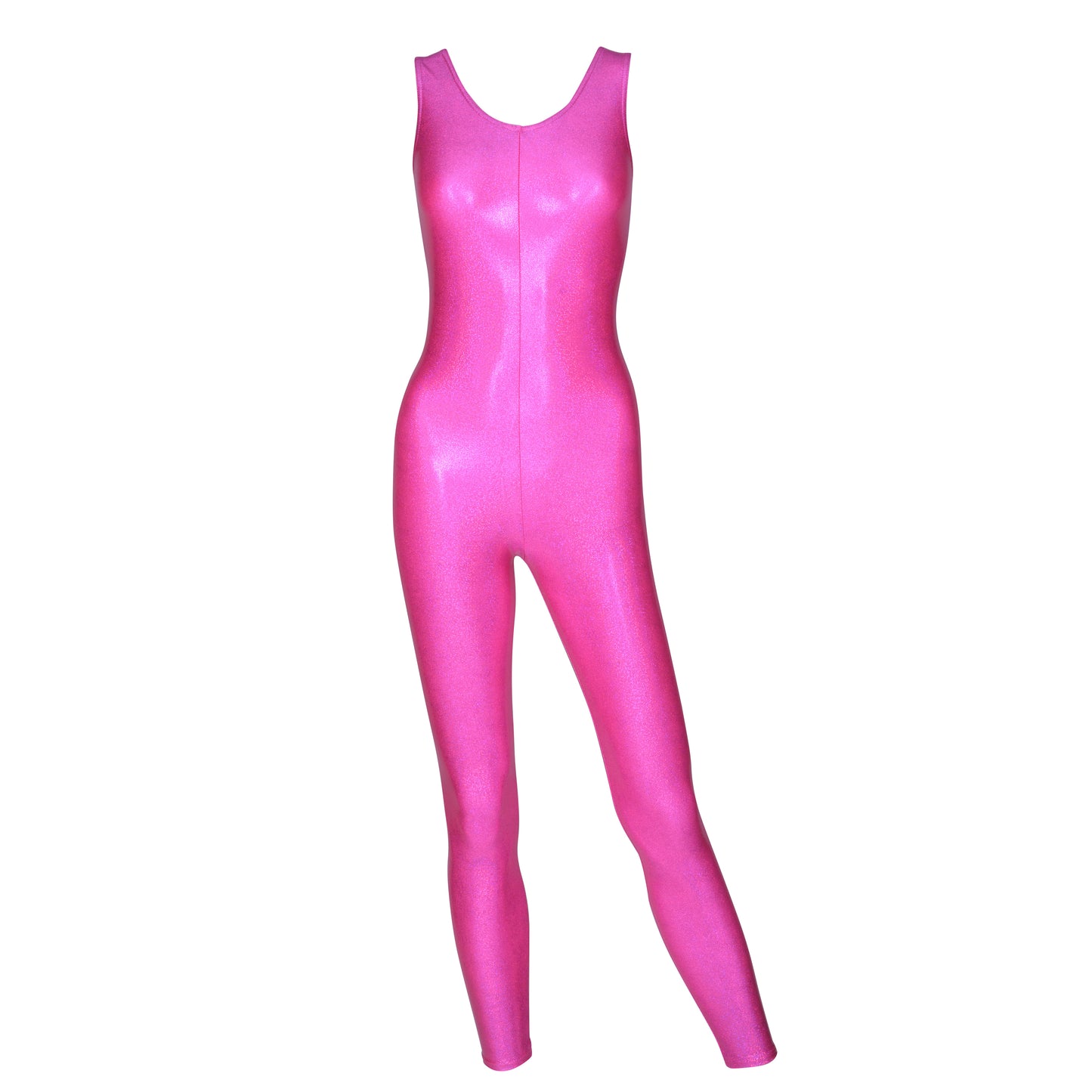 KDC016 All Colours SPARKLY HOLOGRAM Women's Girls Lycra Sleeveless Footless Dance Catsuit Unitard