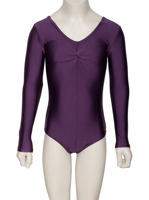KDC009 Girls All Colours Nylon Lycra Long Sleeve Ruched Dance Gymnastics Leotard