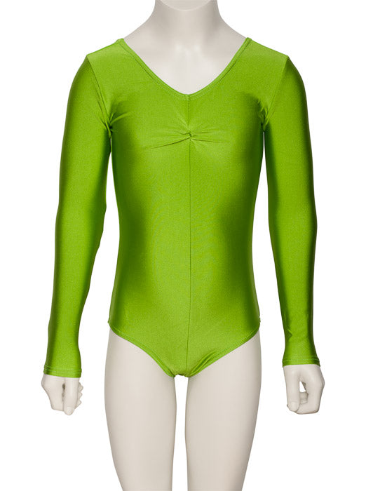 KDC009 Girls All Colours Nylon Lycra Long Sleeve Ruched Dance Gymnastics Leotard