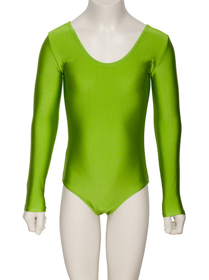 KDC029 Girls All Colours Nylon Lycra Long Sleeve Plain Dance Gymnastics Leotard
