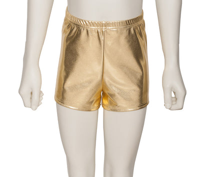 KHPM-5 Girls All Colours of Shiny METALLIC Dance Gymnastics Running Shorts Hot Pants