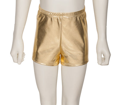 KHPM-5 Girls All Colours of Shiny METALLIC Dance Gymnastics Running Shorts Hot Pants