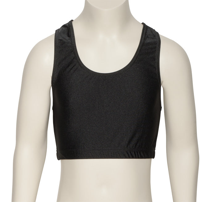 KCTN-5 Girls Shiny Nylon Lycra Racer Back Dance Fitness Gym Crop Top