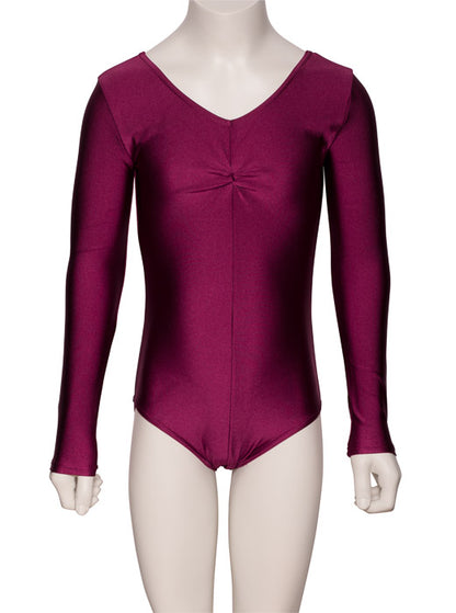 KDC009 Girls All Colours Nylon Lycra Long Sleeve Ruched Dance Gymnastics Leotard