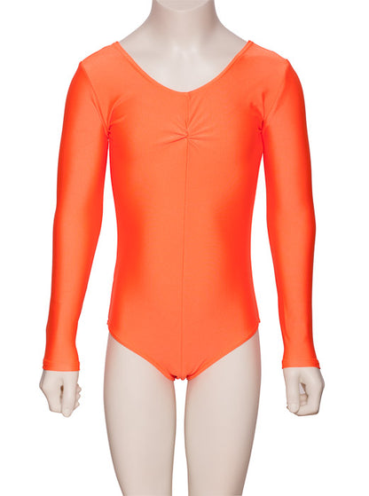 KDC009 Girls All Colours Nylon Lycra Long Sleeve Ruched Dance Gymnastics Leotard