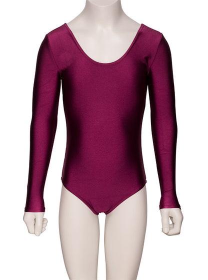 KDC029 Girls All Colours Nylon Lycra Long Sleeve Plain Dance Gymnastics Leotard