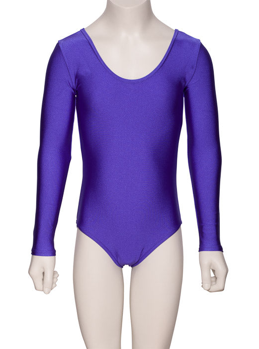 KDC029 Girls All Colours Nylon Lycra Long Sleeve Plain Dance Gymnastics Leotard