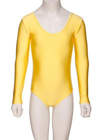 KDC029 Girls All Colours Nylon Lycra Long Sleeve Plain Dance Gymnastics Leotard
