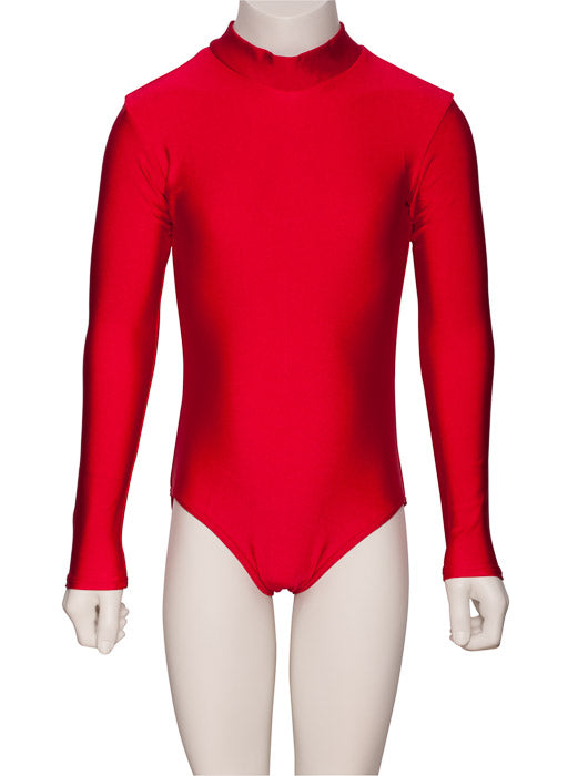 KDGN019 Girls All Colours Nylon Lycra HIGH NECK Long Sleeve Plain Dance Gymnastics Leotard