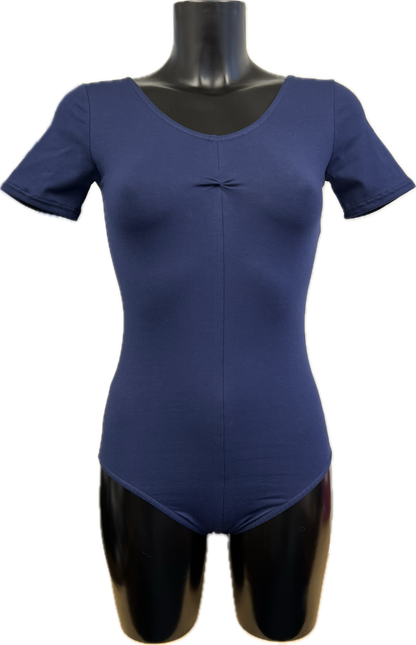 KDC040 Women's Made to Order All Colours Cotton Short Sleeve Ruched Front Ballet Dance Leotard