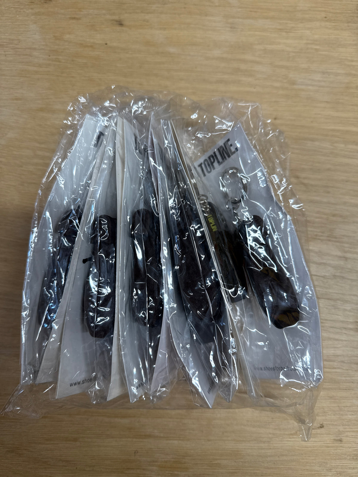 10 x pack of Men’s Black ballroom dance shoe keyrings key chains