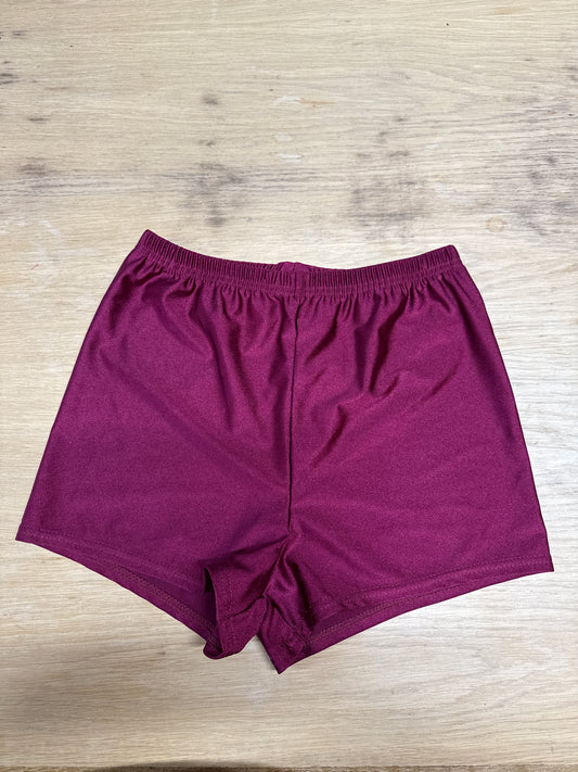 Burgundy Dance gymnastics hot pants shorts Womens UK 8 Katz 3 Ref 27