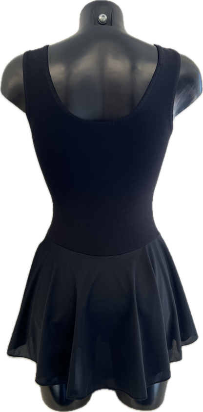 KDC041 Girls/Ladies Cotton Body Sleeveless Dress With Crepe Skirt Attached