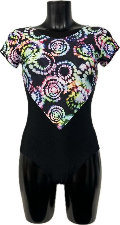 K2304 CUSTOM-MADE All Colours Fabric Mix Women's Girls Capped Sleeve Dance Leotard