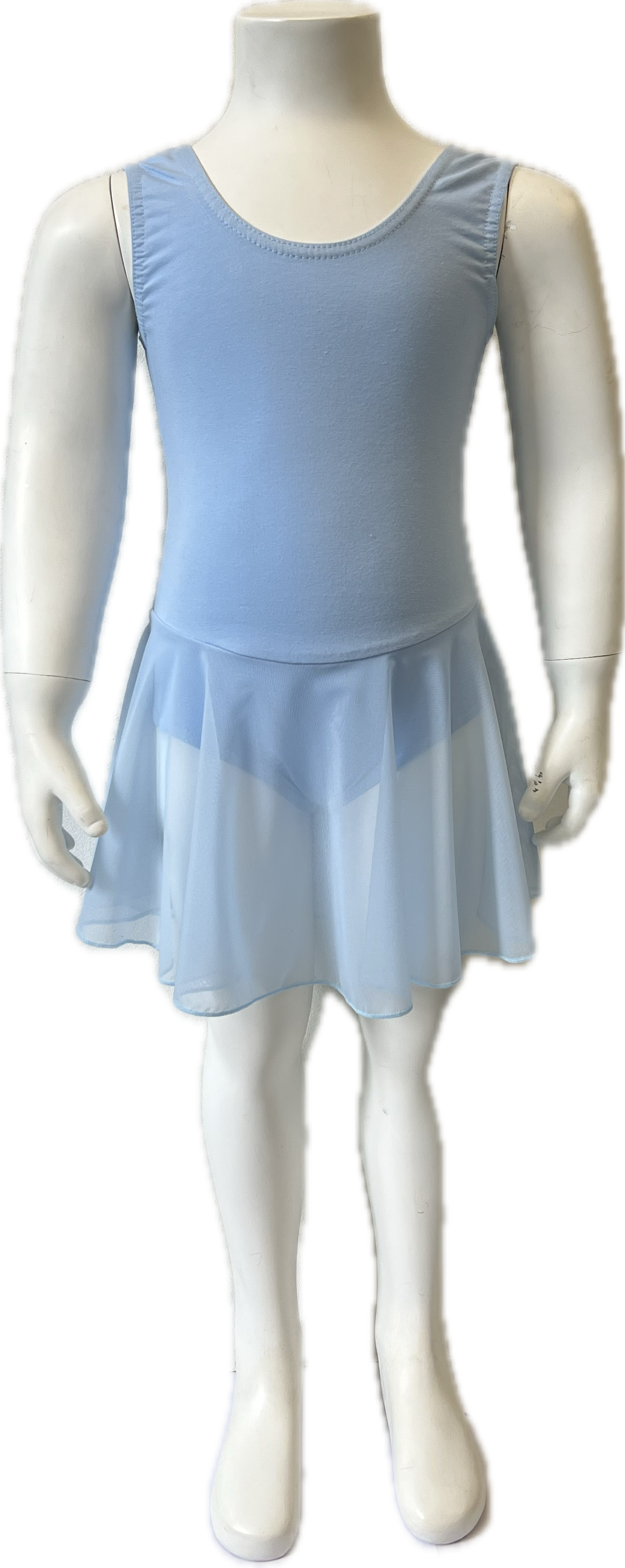 KDC035 Girls Cotton Body Sleeveless Dress With Net Skirt