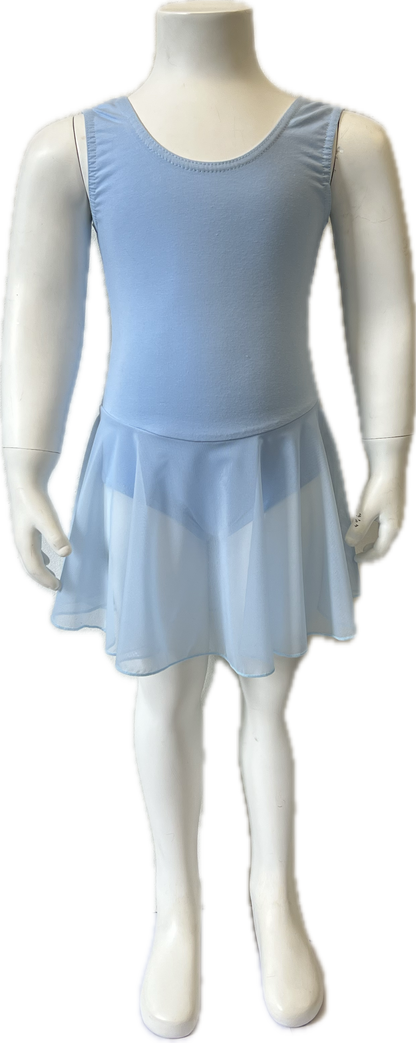 KDC035 Girls Cotton Body Sleeveless Dress With Net Skirt