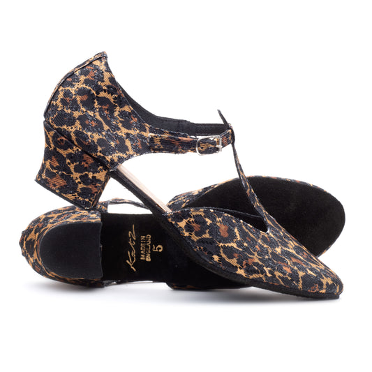 Black Panther Greek Dance Sandals Teaching Shoes Cuban Heel