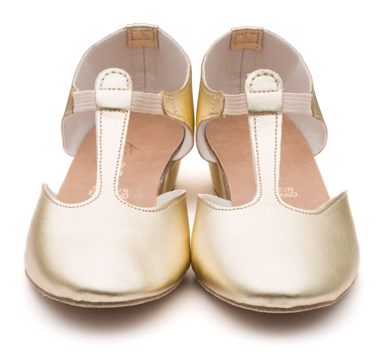 Gold Metallic PU Greek Dance Sandals Teaching Shoes Low Heel