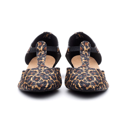 Black Panther Glitter Greek Dance Sandals Teaching Shoes Low Heel