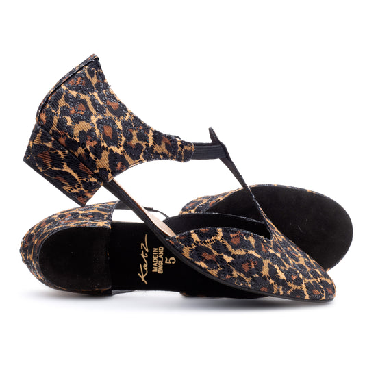 Black Panther Glitter Greek Dance Sandals Teaching Shoes Low Heel
