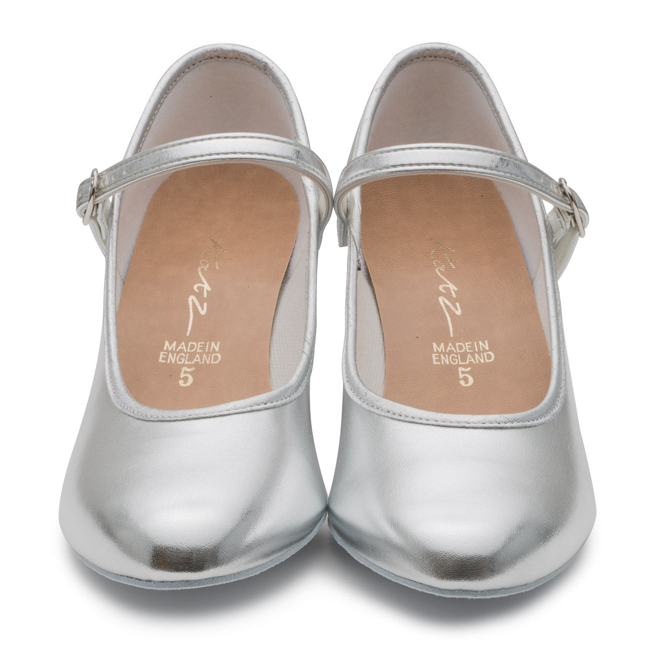 Silver Metallic PU Suede Sole Showtime Stage Dance Shoes 2 Inch Heel