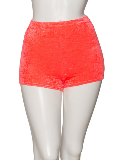 KHPV-5 Women's All Colours Velour Velvet Dance Gymnastics Running Shorts Hot Pants
