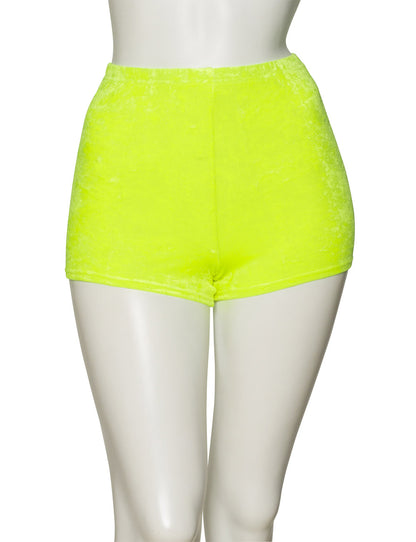 KHPV-5 Women's All Colours Velour Velvet Dance Gymnastics Running Shorts Hot Pants
