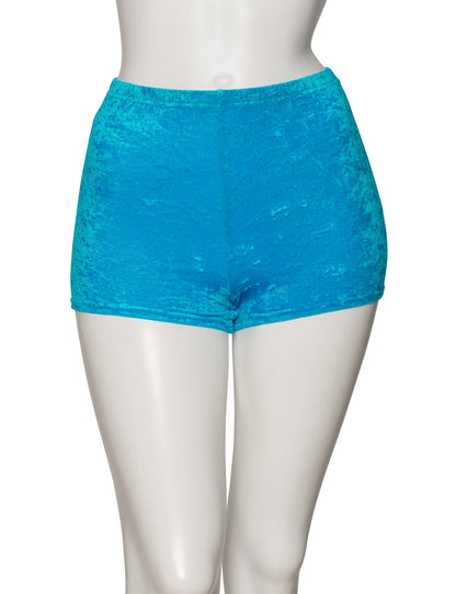 KHPV-5 Women's All Colours Velour Velvet Dance Gymnastics Running Shorts Hot Pants