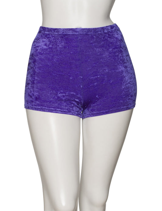 KHPV-5 Women's All Colours Velour Velvet Dance Gymnastics Running Shorts Hot Pants