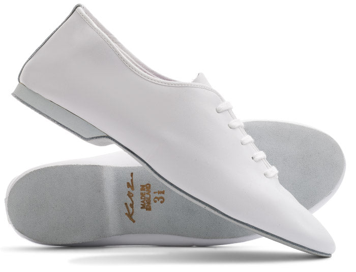 White Leather Full Suede Or Rubber Sole Jazz Shoes