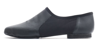 Black PU Pull On Rubber Or Suede Split Sole Jazz Dance Practice Shoes