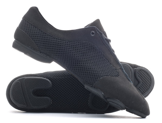 Black Lace Up Split Sole Jazz Dance Practice Sneaker Shoes