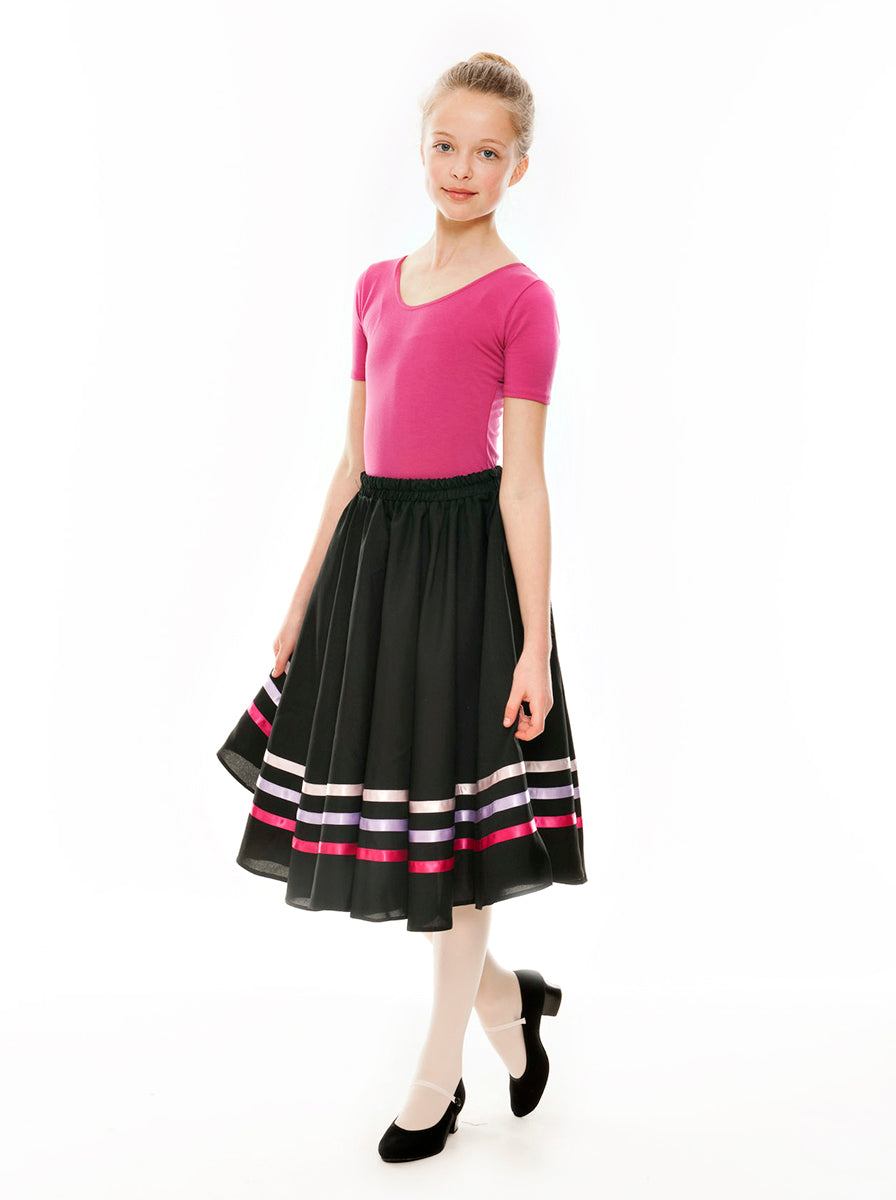 Girls Pink And Lilac Ribbon RAD Character Skirt Dance Ballet All Sizes